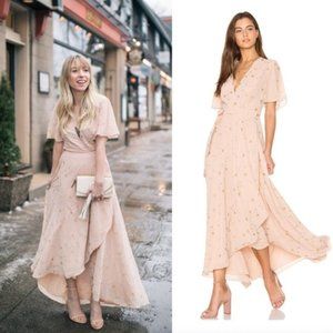 Privacy Please Krause Star Print Maxi Dress in Blush - Size XS